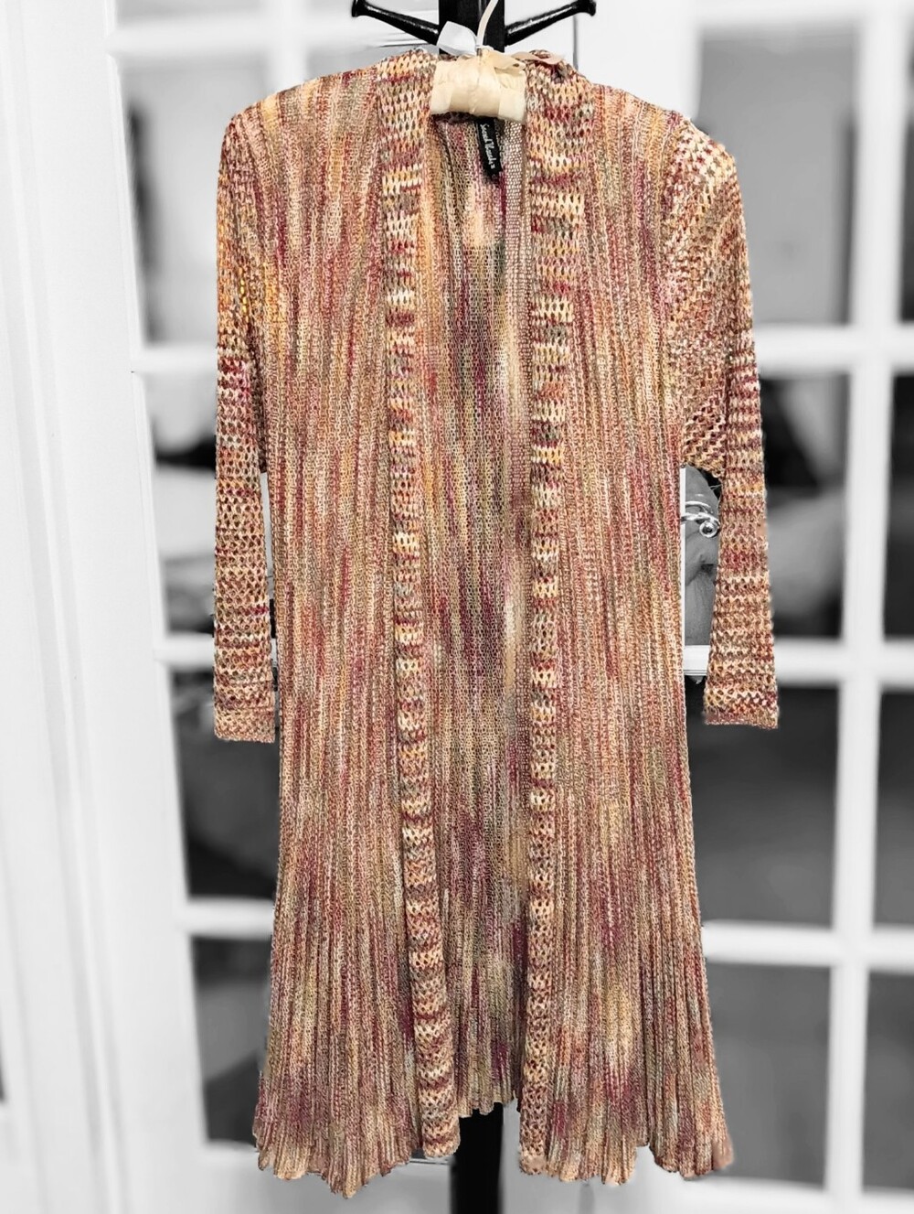 Sacred Threads Boho Space Dye Single Button Duster Cardigan Long Sleeve Med